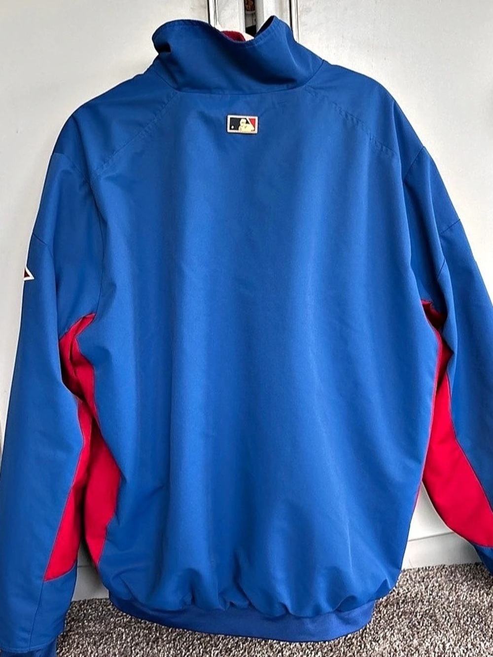 Cooperstown Collection Color Block Performance Jacket in Blue & Red - Picture 2 of 3